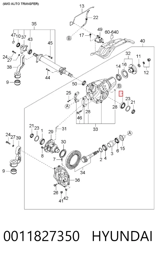 Подшипник дифференциала заднего моста 0011827350 Hyundai/Kia