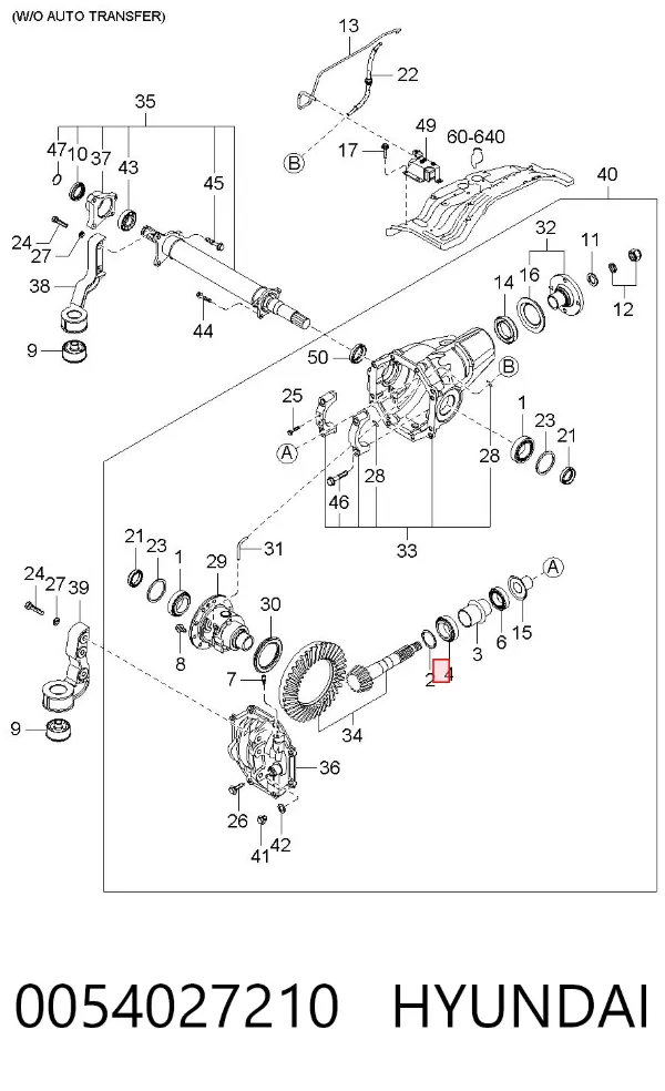 Подшипник хвостовика заднего моста внутренний 0054027210 Hyundai/Kia