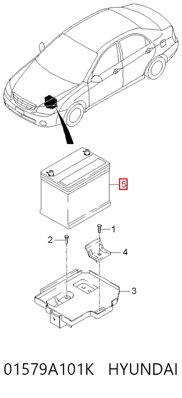 Аккумулятор 01579A101K Hyundai/Kia
