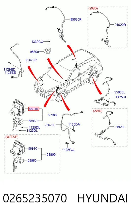Блок АБС 0265235070 Hyundai/Kia