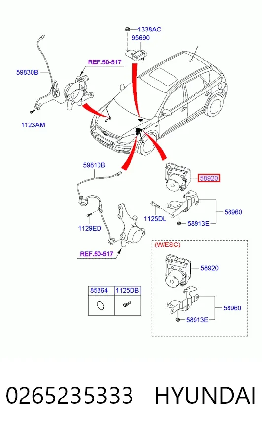 Блок АБС 0265235333 Hyundai/Kia