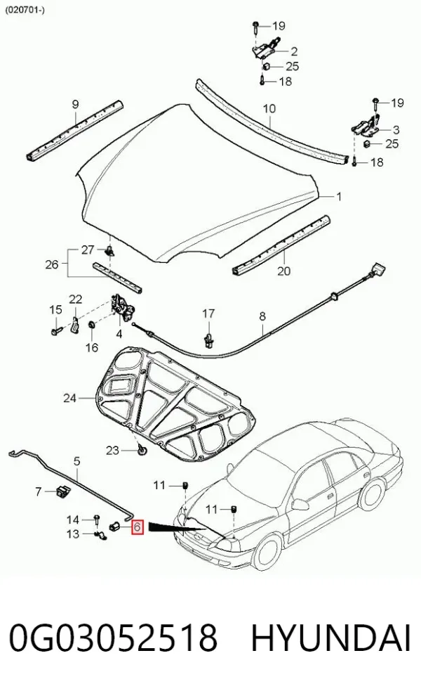 0G03052518 Hyundai/Kia