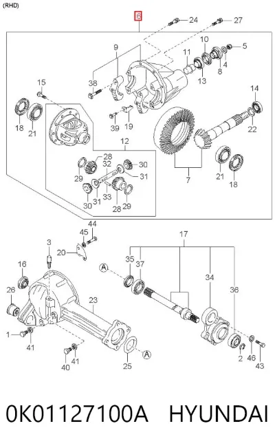 Дифференциал передний HYUNDAI 0K01127100A