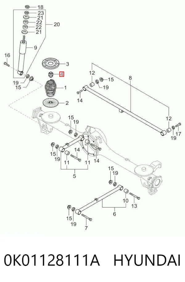 Отбойник амортизатора заднего 0K01128111A Hyundai/Kia