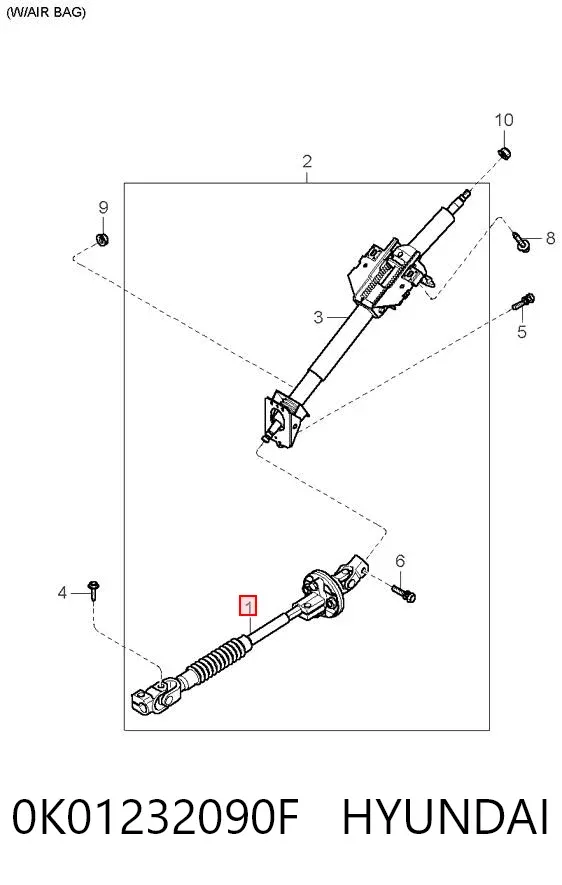 Вал рулевой колонки 0K01232090F Hyundai/Kia
