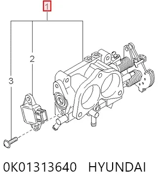 Дроссельная заслонка 0K01313640 Hyundai/Kia