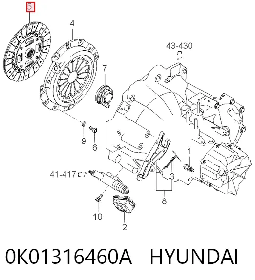 Диск сцепления 0K01316460A Hyundai/Kia