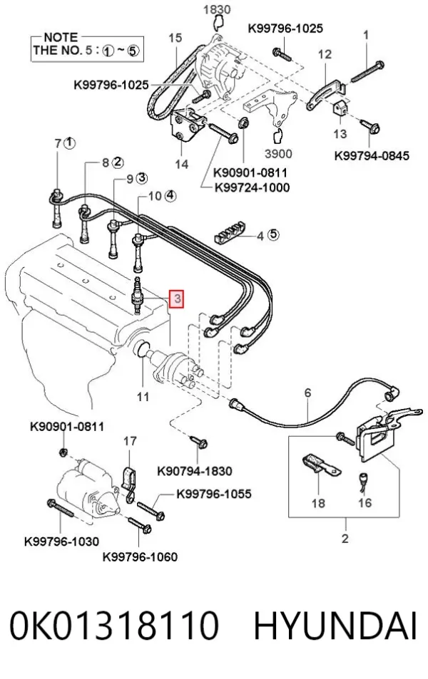 Свечи зажигания 0K01318110 Hyundai/Kia