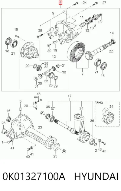 Дифференциал передний HYUNDAI 0K01327100A