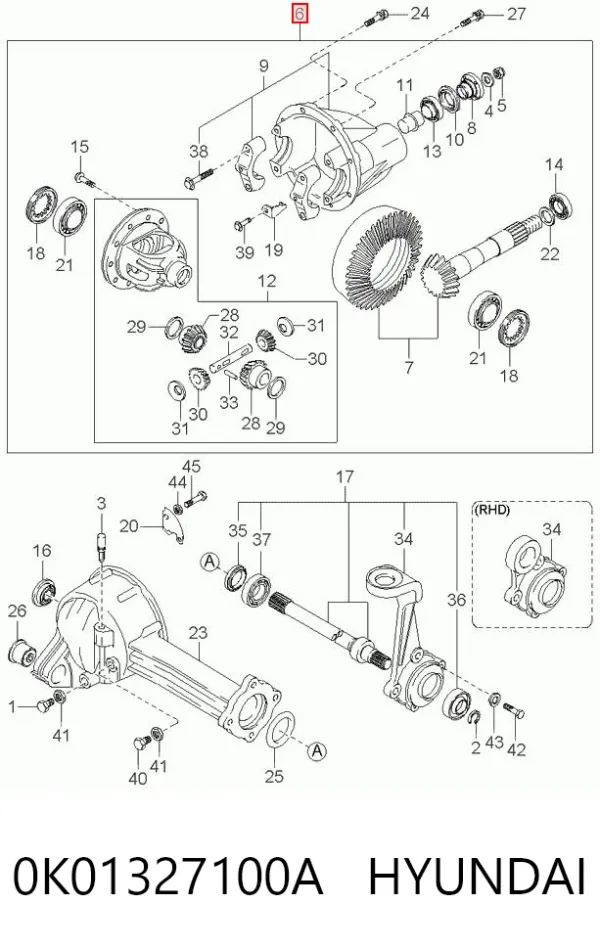 Дифференциал 0K01327100A Hyundai/Kia