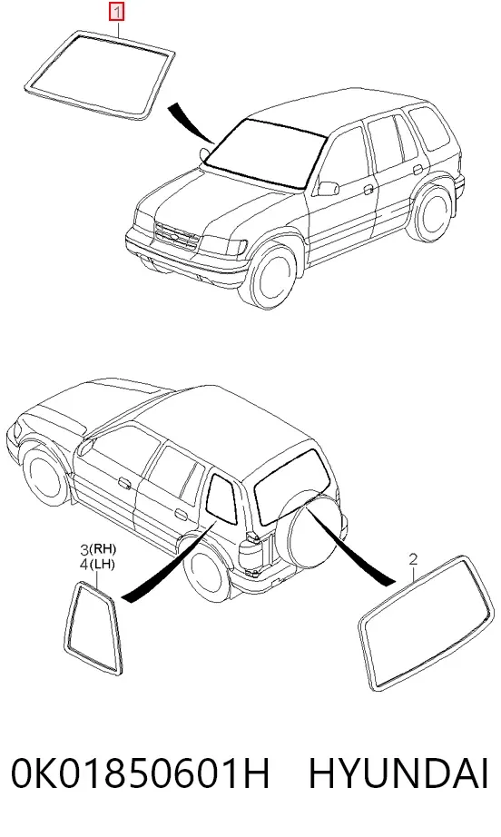 Молдинг лобового стекла KIA Sportage I