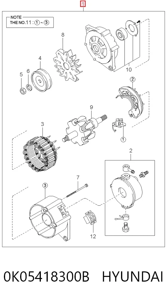 Генератор 0K05418300B Hyundai/Kia