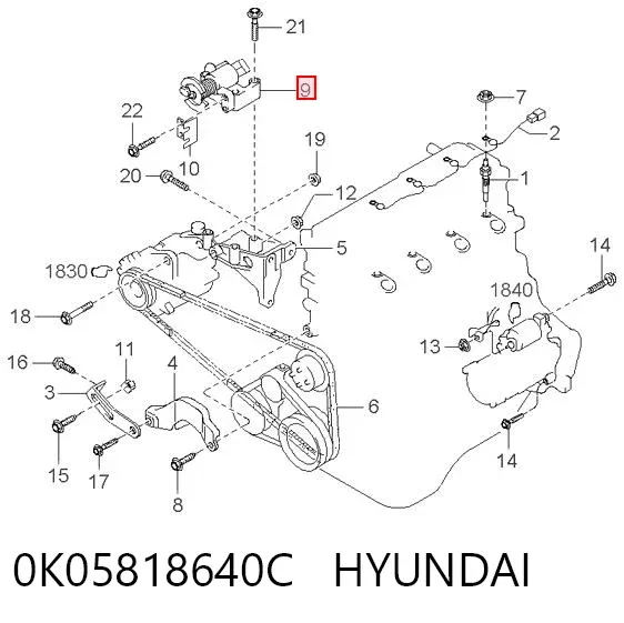 Датчик дроссельной заслонки 0K05818640C Hyundai/Kia
