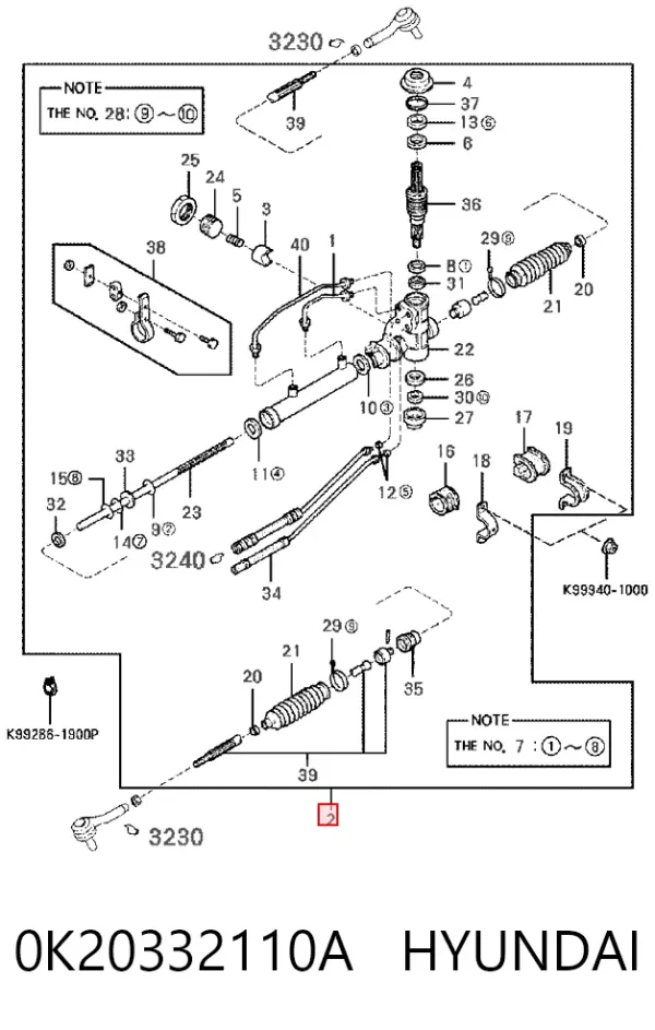 Рулевая рейка 0K20332110A Hyundai/Kia