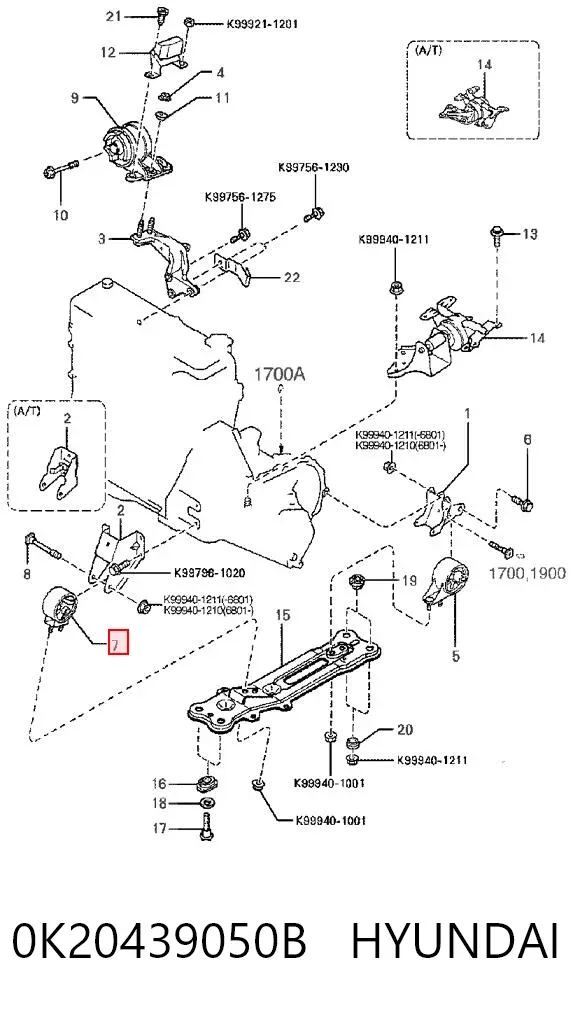  0K20439050B Hyundai/Kia