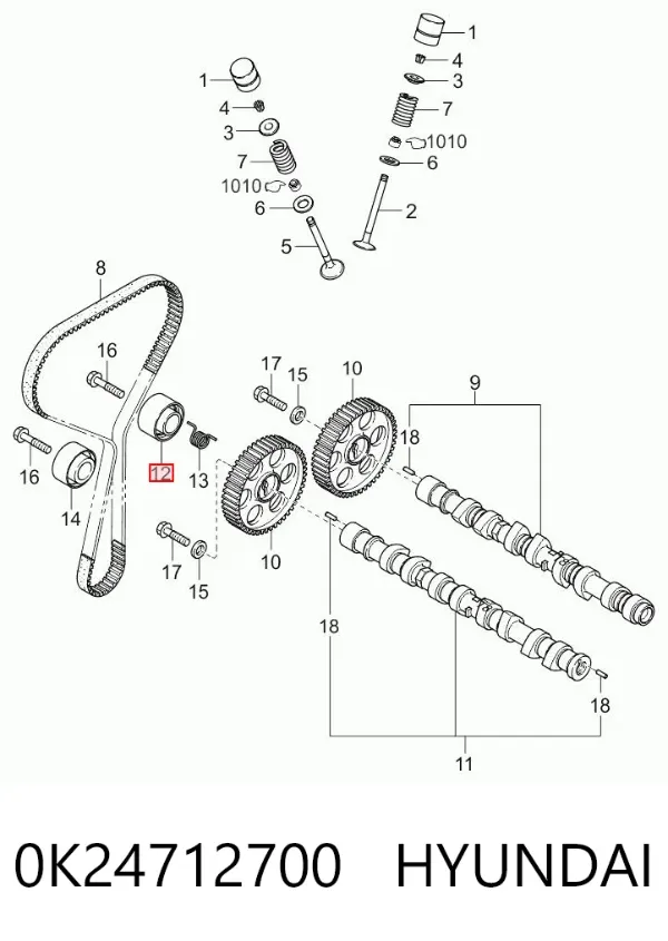 Ролик ГРМ 0K24712700 Hyundai/Kia