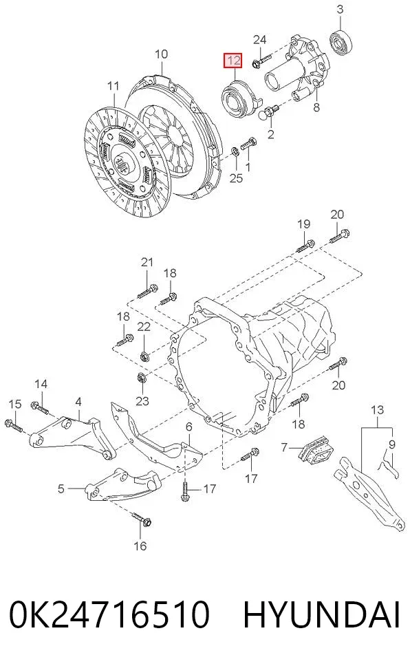 Выжимной подшипник 0K24716510 Hyundai/Kia