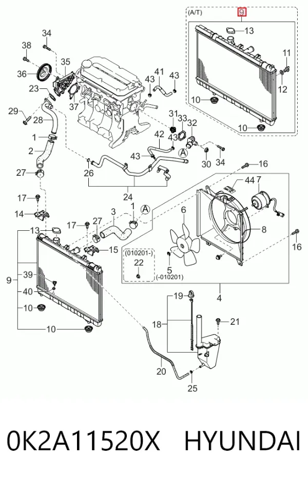 Радиатор 0K2A11520X Hyundai/Kia