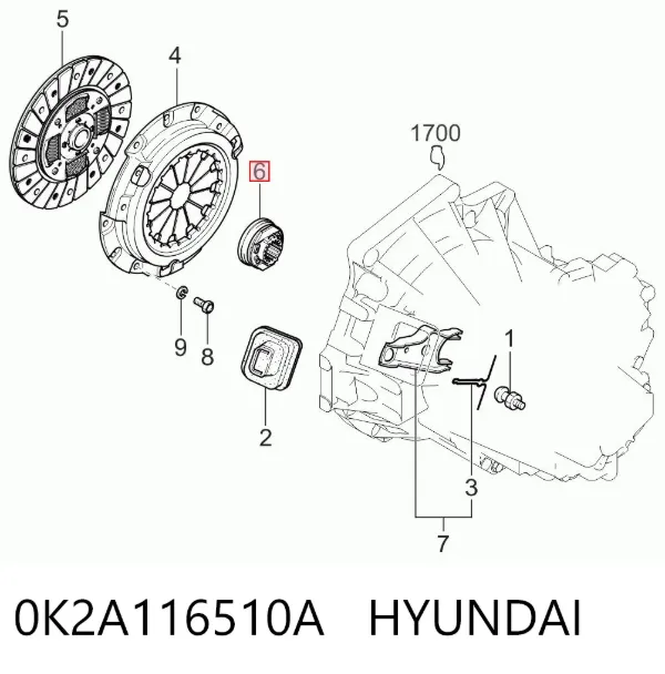 Выжимной подшипник 0K2A116510A Hyundai/Kia
