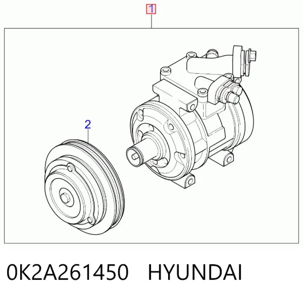 Компрессор кондиционера 0K2A261450 Hyundai/Kia