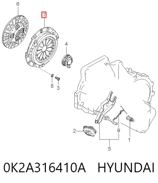 Корзина сцепления 0K2A316410A Hyundai/Kia