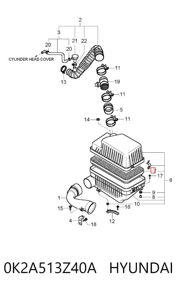 Воздушный фильтр 0K2A513Z40A Hyundai/Kia