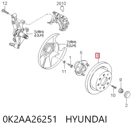 Тормозные диски 0K2AA26251 Hyundai/Kia