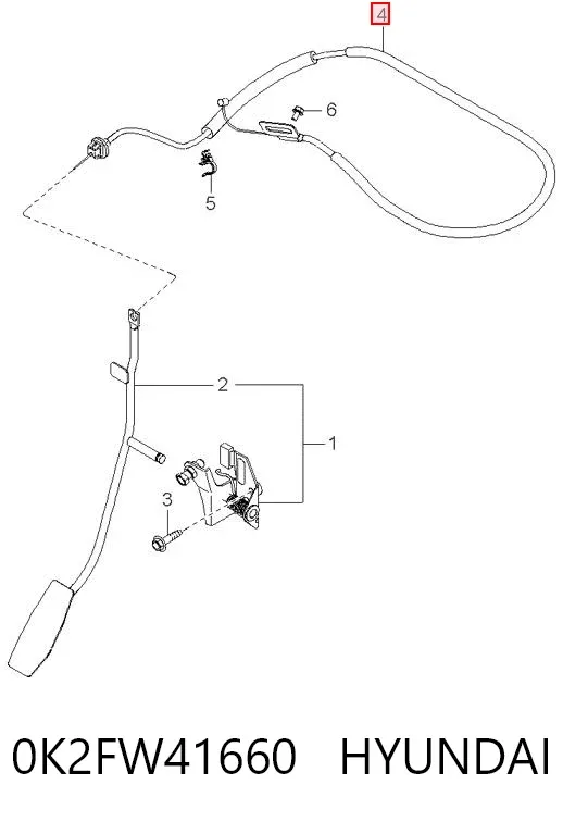 Педаль газа 0K2FW41660 Hyundai/Kia