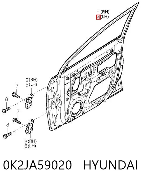 Дверь передняя левая 0K2JA59020 Hyundai/Kia