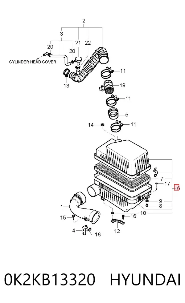 Корпус фильтра 0K2KB13320 Hyundai/Kia