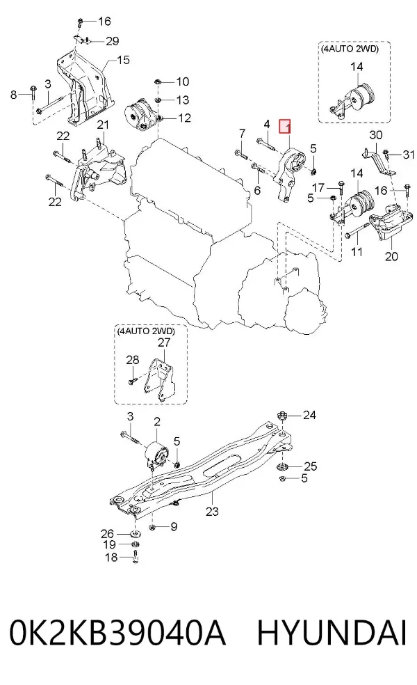  0K2KB39040A Hyundai/Kia