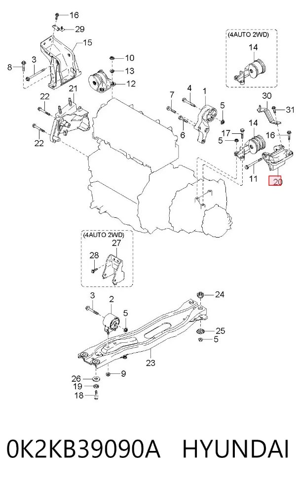  0K2KB39090A Hyundai/Kia