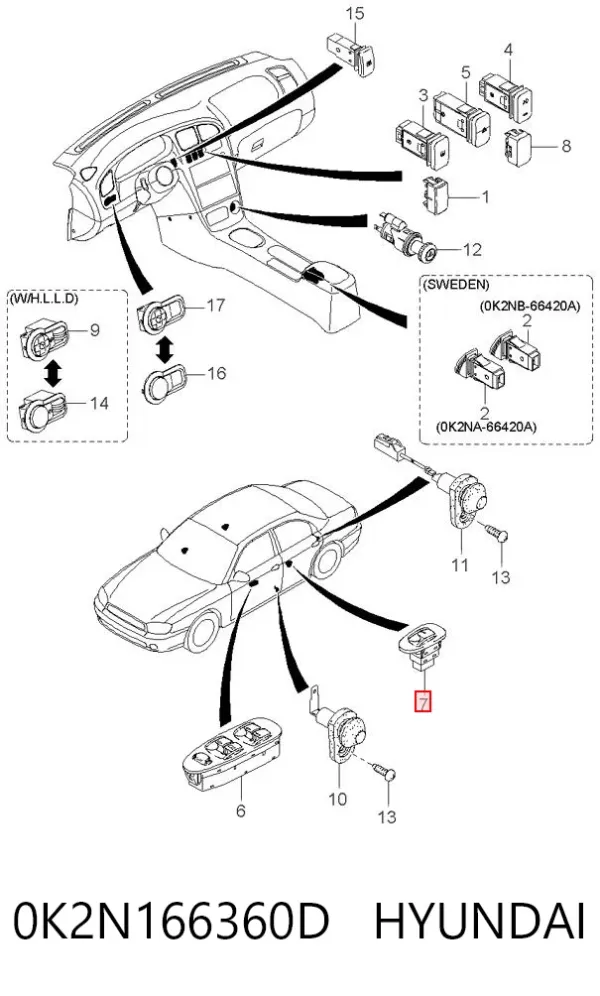  0K2N166360D Hyundai/Kia