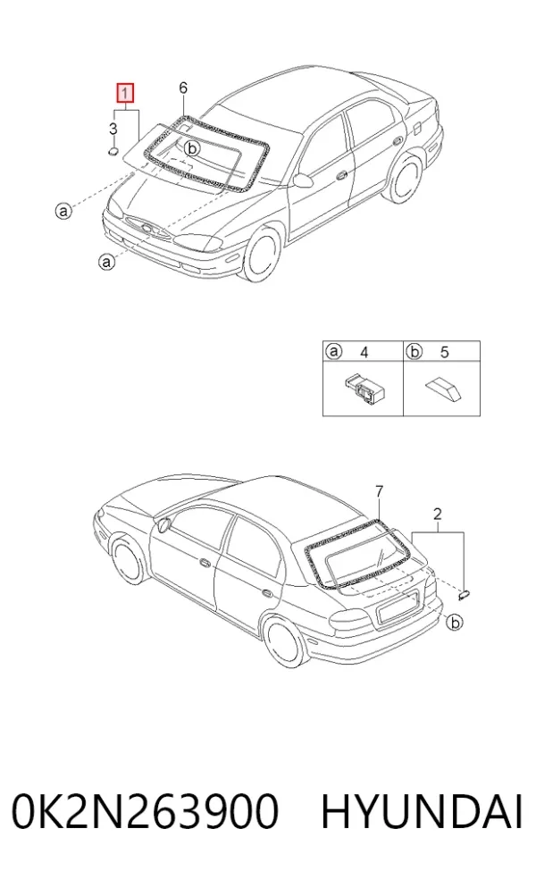 Лобовое стекло 0K2N263900 Hyundai/Kia
