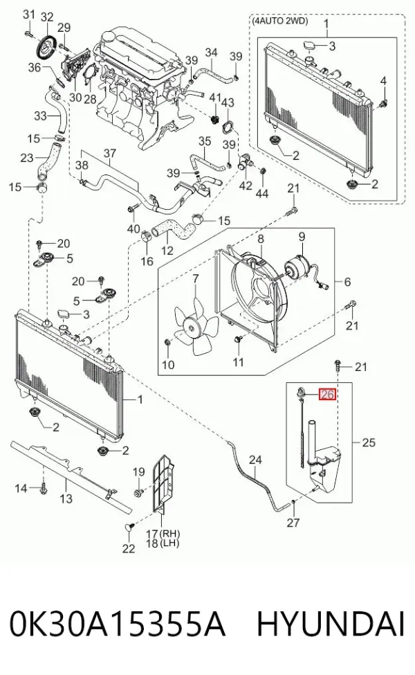  0K30A15355A Hyundai/Kia