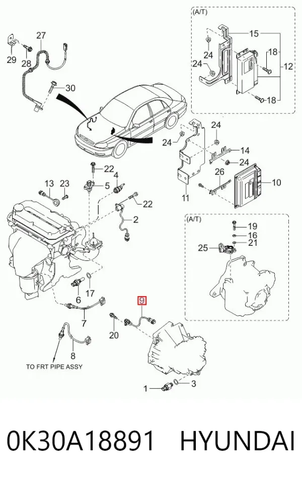 Датчик коленвала 0K30A18891 Hyundai/Kia