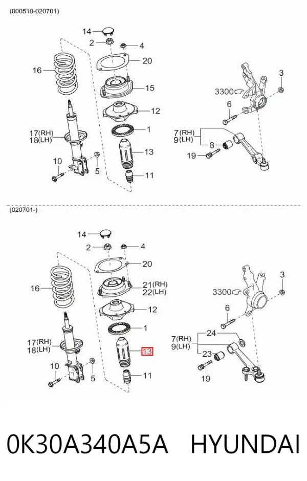 Пыльник амортизатора 0K30A340A5A Hyundai/Kia