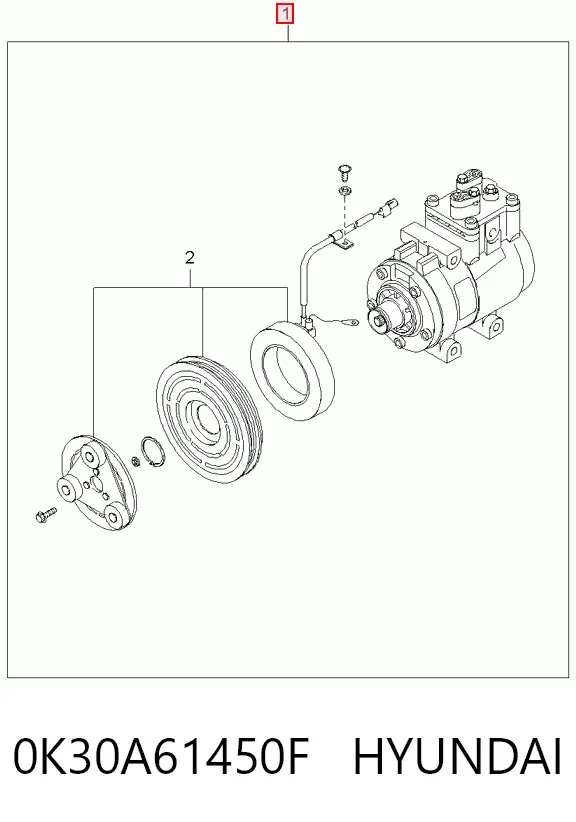 Компрессор кондиционера 0K30A61450F Hyundai/Kia