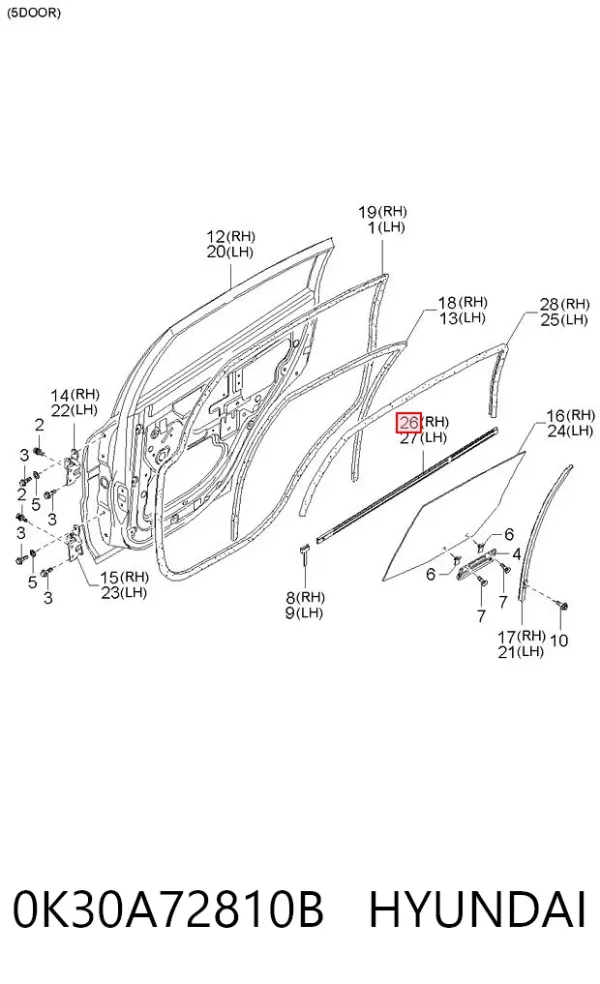  0K30A72810B Hyundai/Kia