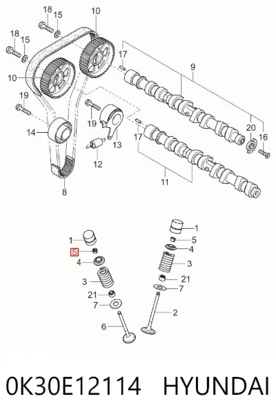 Сухарь клапана HYUNDAI 0K30E12114