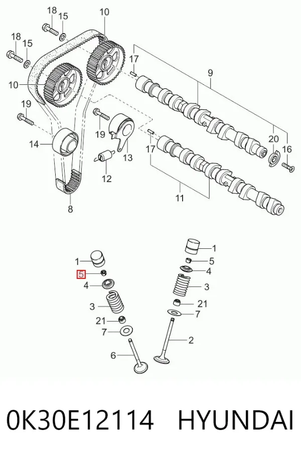 Сухарь клапана 0K30E12114 Hyundai/Kia