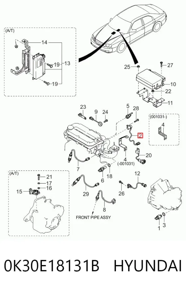 Датчик распредвала 0K30E18131B Hyundai/Kia
