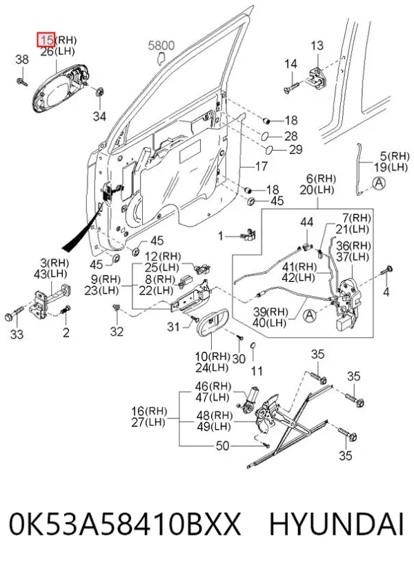  0K53A58410BXX Hyundai/Kia