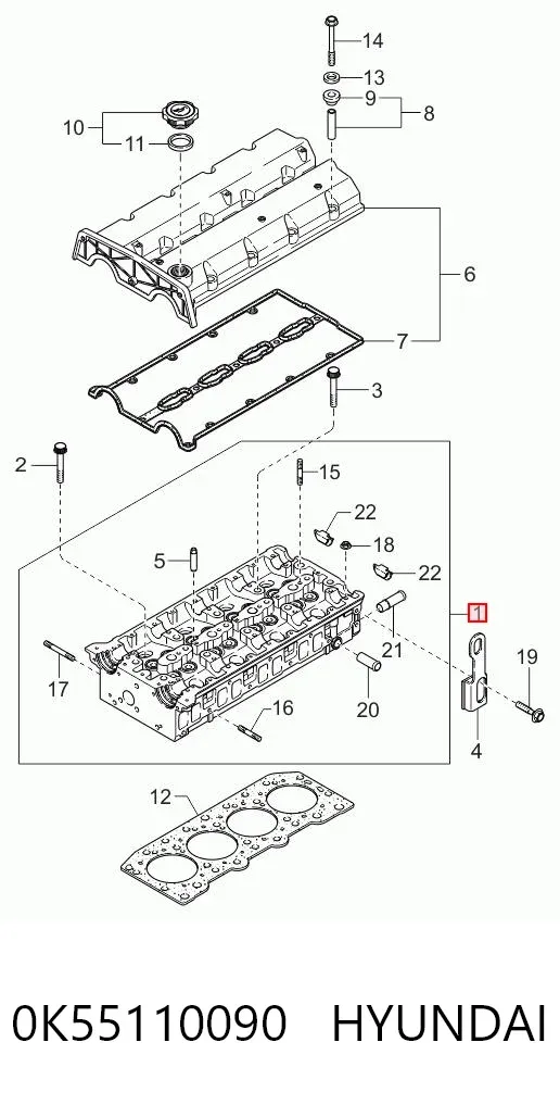 ГБЦ 0K55110090 Hyundai/Kia