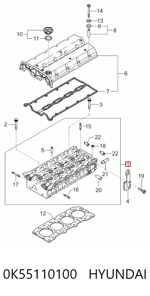 ГБЦ 0K55110100 Hyundai/Kia