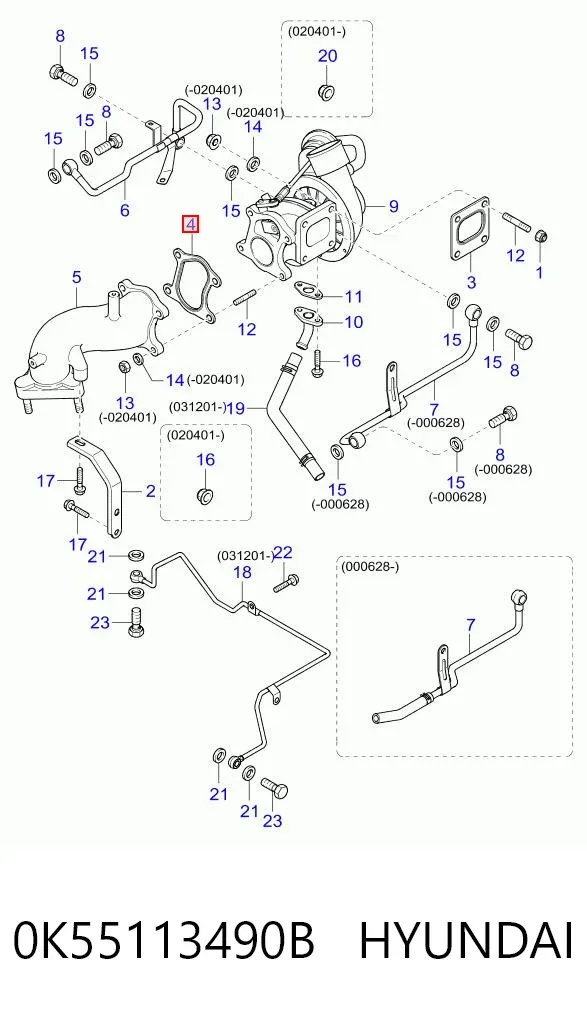 Прокладка EGR-клапана рециркуляции 0K55113490B Hyundai/Kia