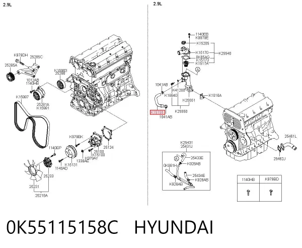  0K55115158C Hyundai/Kia
