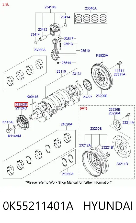 Шкив коленвала 0K55211401A Hyundai/Kia
