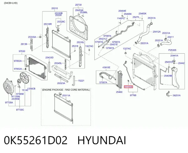  0K55261D02 Hyundai/Kia