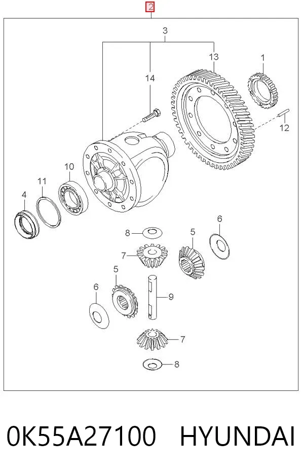 Дифференциал 0K55A27100 Hyundai/Kia